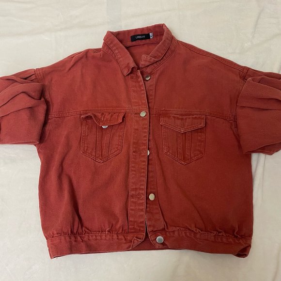 Rust-Colored Denim Jacket - Picture 2 of 2